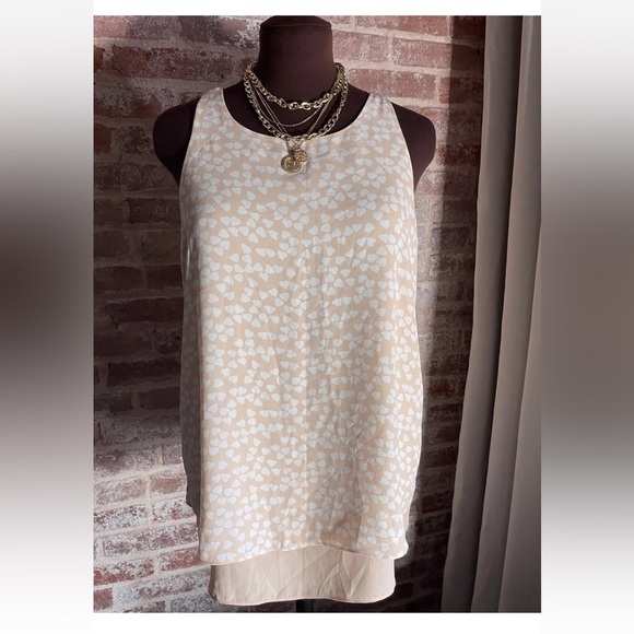 Premise Studio Women’s , Heart Print Sleeveless Flowy Tunic Top Blouse Size M - Picture 1 of 6